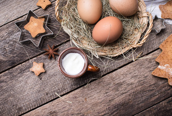 Eggs for Christmas pastry and homemade cookies