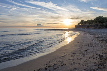 Obraz premium The coast of Oropesa del Mar at a sunrise