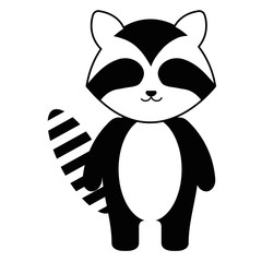cute and tender raccoon character vector illustration design