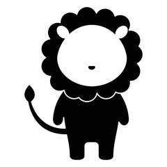 cute and tender lion character vector illustration design