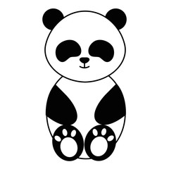 cute and tender bear panda character vector illustration design