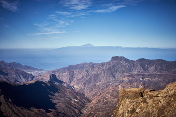 Landscape of Gran Canaria seen from Roque Nublo / Nature of Canary Islands