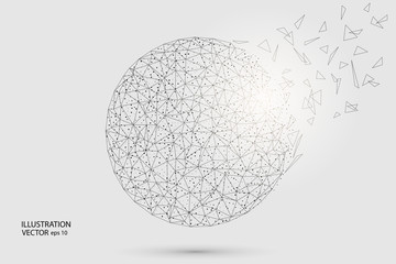 A globe line related fantastic scene, digital era research, an artificial intellect, the mind. Vector eps 10.