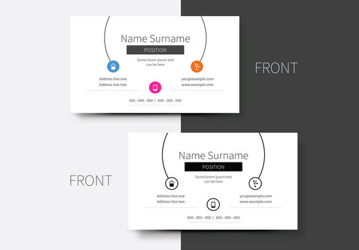 Multicolored Icon Business Card Layout