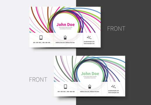 Multicolored Spiral Business Card Layout 1