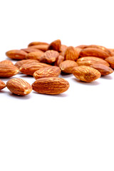 Almonds on White background