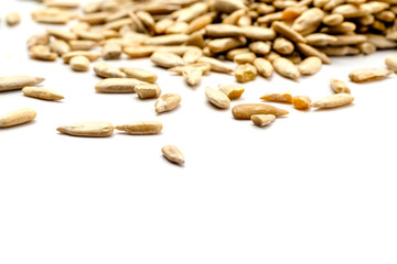 Sunflower Seeds Isolated on White Background