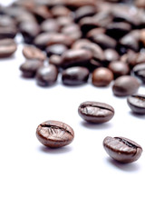 Coffee beans isolated on white background