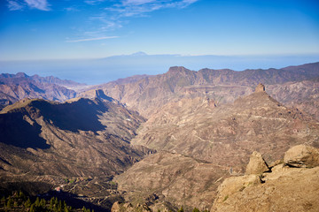 Landscape of Gran Canaria seen from Roque Nublo / Nature of Canary Islands