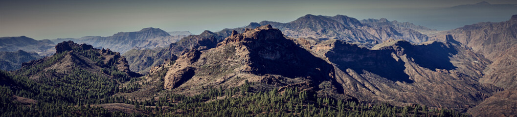 Fototapeta premium Landscape of Gran Canaria seen from Roque Nublo / Nature of Canary Islands
