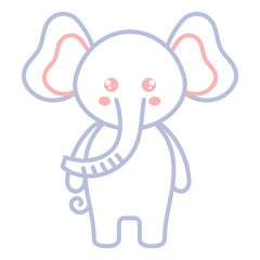 cute and tender elephant character vector illustration design