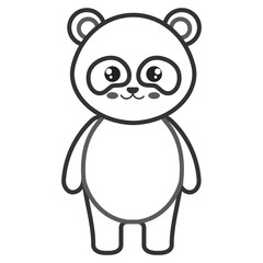 cute and tender bear panda character vector illustration design