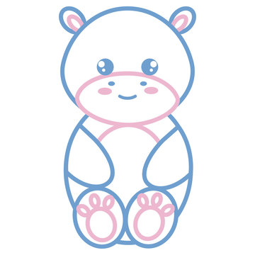 cute and tender hippopotamus character vector illustration design