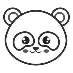 cute and tender bear panda head character