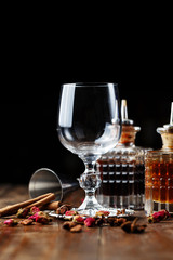 beautiful cocktail set on a black background