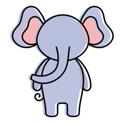 cute and tender elephant character