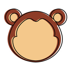 cute and tender monkey character head vector illustration design