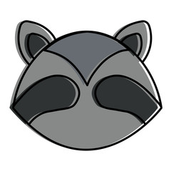 cute and tender raccoon head character vector illustration design