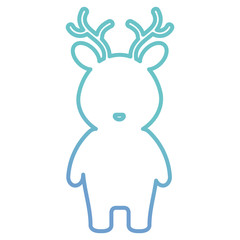 cute and tender reindeer character vector illustration design