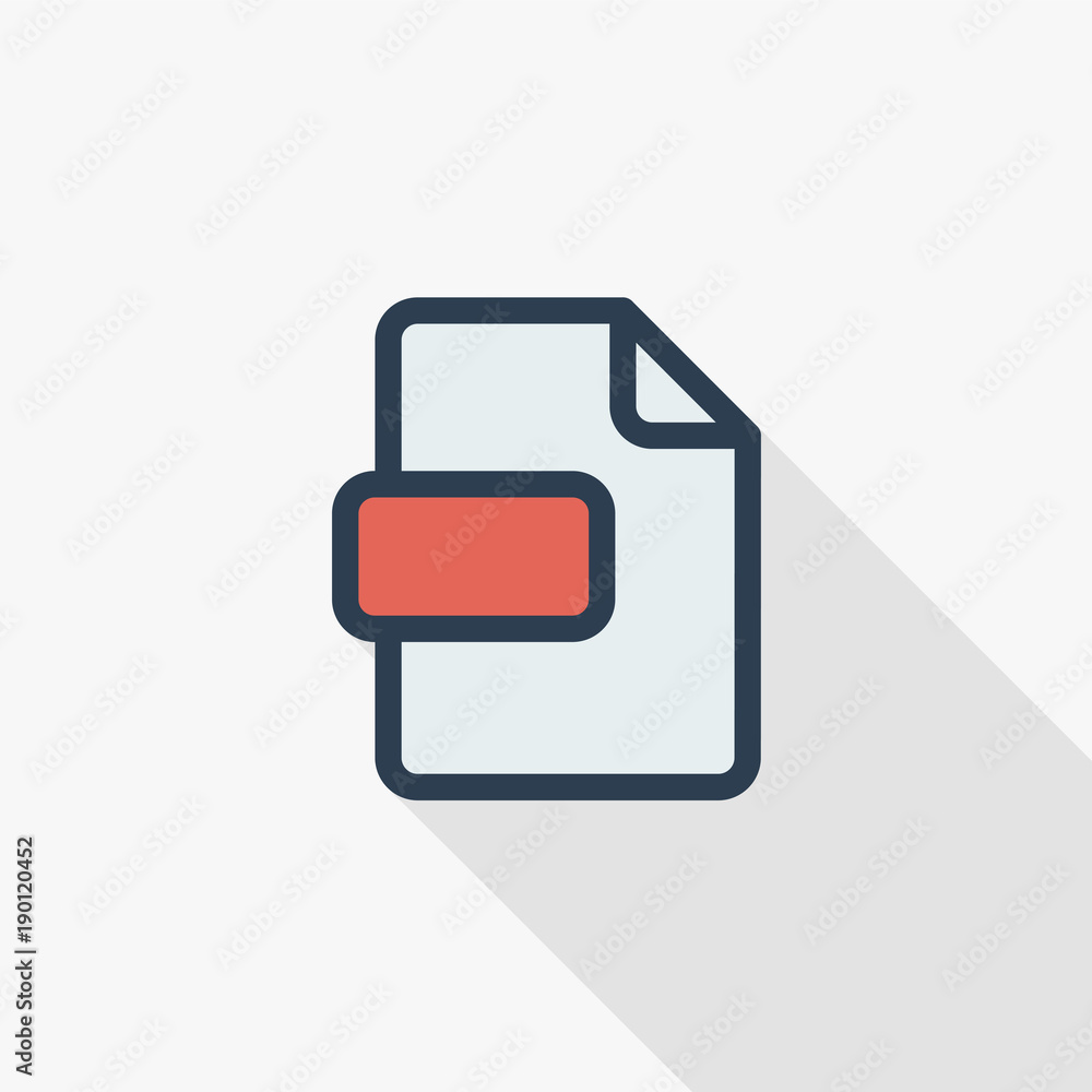 Poster file format, document thin line flat color icon. linear vector illustration. pictogram isolated on w