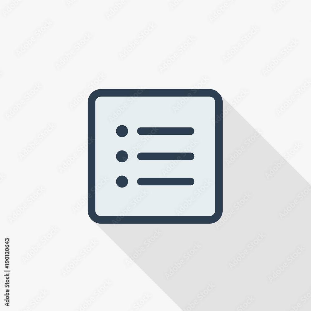 Poster text position edit, alignment thin line flat color icon. linear vector illustration. pictogram isola