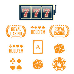 Casino vector sign set. Slot machine symbols vector