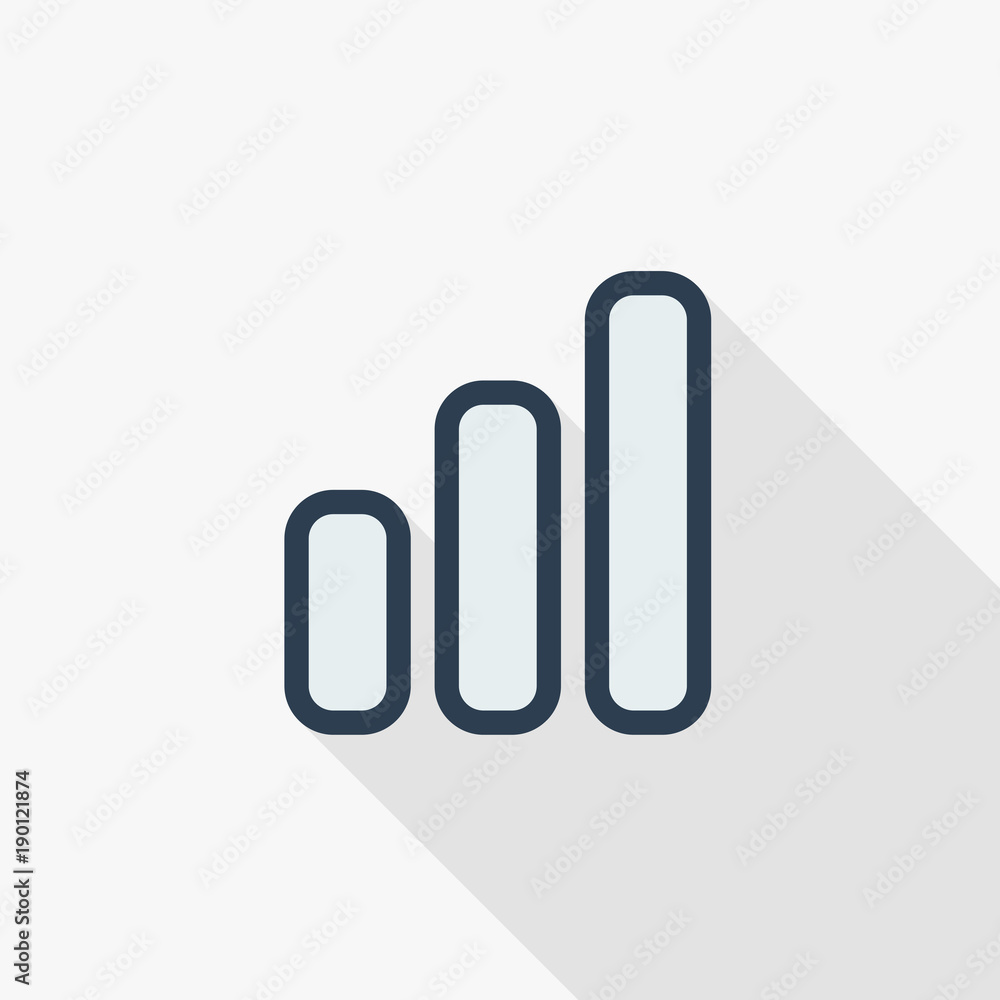 Poster mobile network signal thin line flat color icon. linear vector illustration. pictogram isolated on w