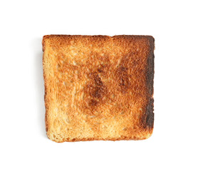 Toasted bread on white background