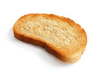 Toasted bread on white background