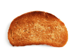 Toasted bread on white background