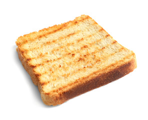 Toasted bread on white background