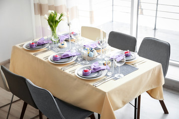 Beautiful festive Easter table setting