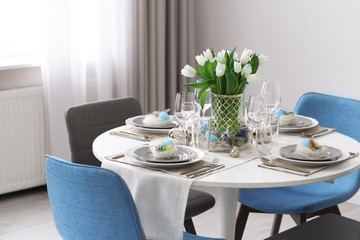 Beautiful festive Easter table setting