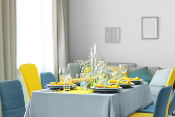 Beautiful festive Easter table setting
