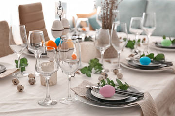 Beautiful festive Easter table setting