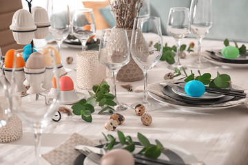 Beautiful festive Easter table setting