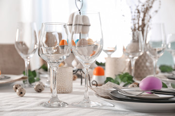 Beautiful festive Easter table setting