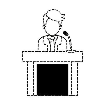 recommend clip art: Man at podium design