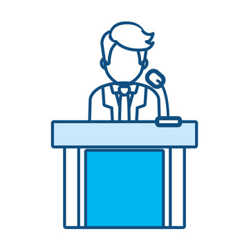 recommend clip art: Man at podium design