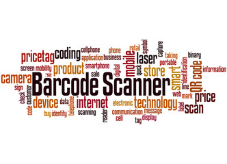 Fototapeta premium Barcode scanner word cloud concept 4