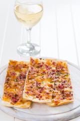 Flammkuchen or Traditional Alsatian Pie