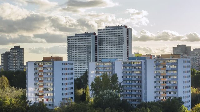 Berlin socialist apartment blocks day to night timelapse