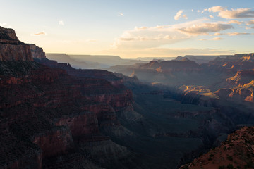 Fototapeta na wymiar Sunset from the South Rim of the Grand Canyon in Arizona. 