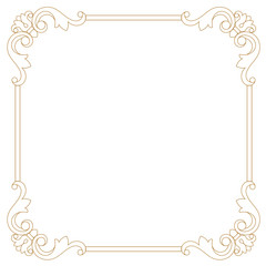 Golden vintage border frame engraving with retro ornament pattern in antique baroque style decorative design. Vector