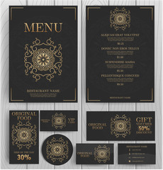 Premium restaurant cafe menu, template design Vector
