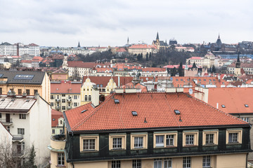 Obraz premium The roof of the Prague city quarter