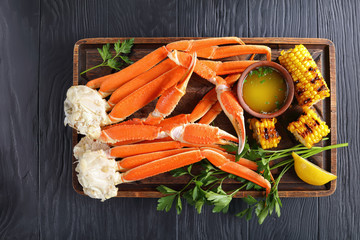 close-up of Crab legs and corn cobs © myviewpoint