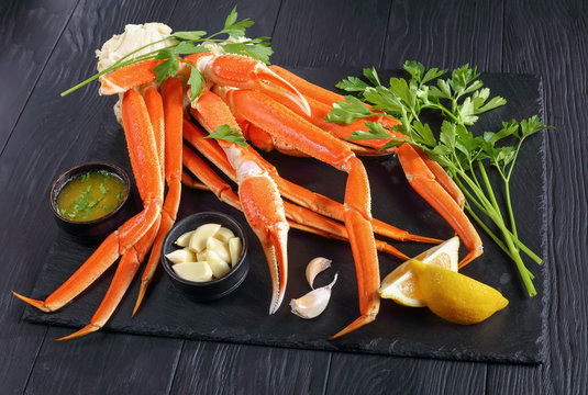 close-up of fresh cooked Crab legs