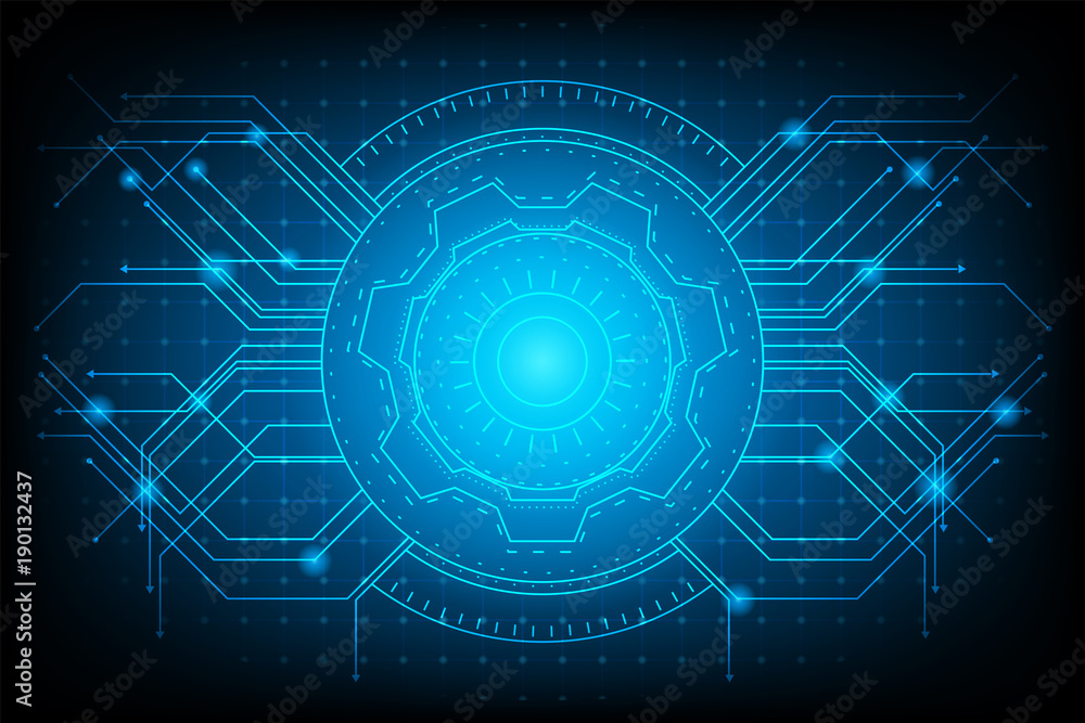 Poster abstract futuristic hardware circuit technology background interface information.vector and illustra