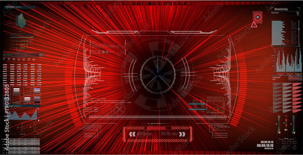 Poster sci-fi futuristic hud screen interface. virtual reality. eps10